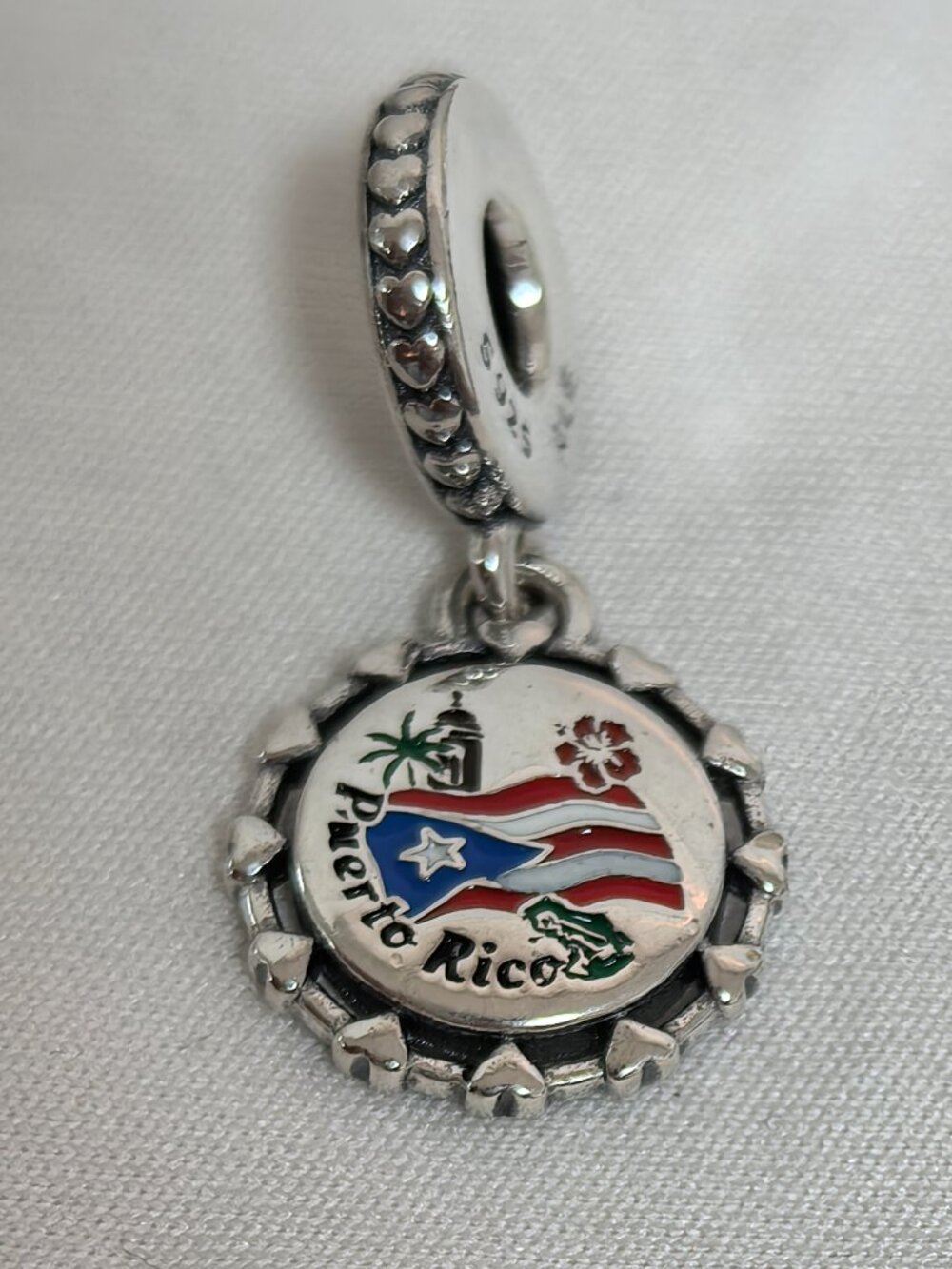 Pandora Puerto  Rico Exclusive Dangle Charm Pendant, S925 Silver Jewelry